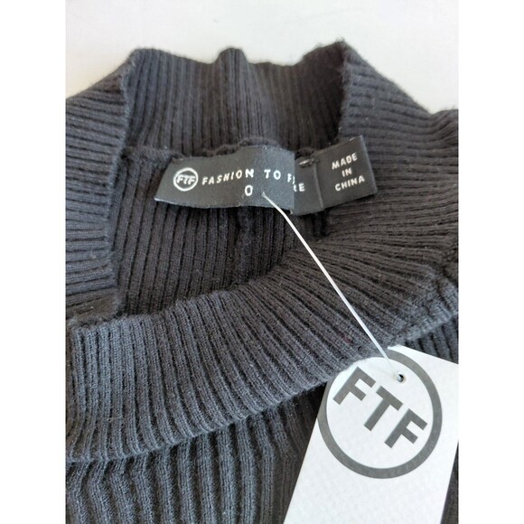 Fashion To Figure FTF Long Black Tight Knit Sweater Shrug Size 0 Oversized - Picture 5 of 9